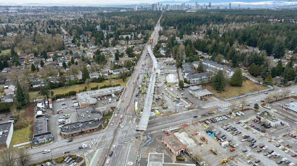 surrey langley skytrain construction february 2026