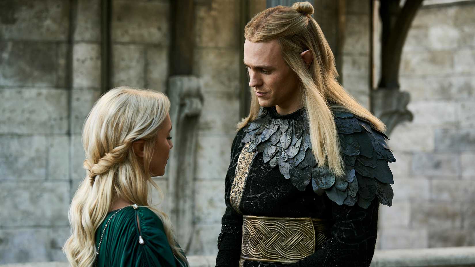 Annatar talking to Mirdania gently in Rings of Power season 2