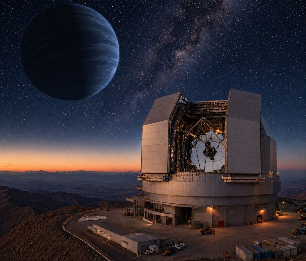 The world's most powerful telescope was switched on in Chile and may finally solve the mystery of the ninth planet that scientists believe has been hidden in the Solar System for billions of years.