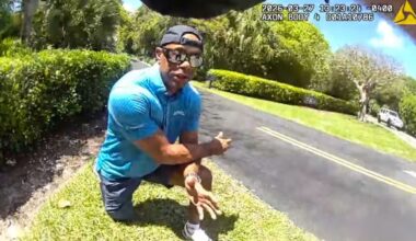 Bodycam footage shows stunned Tiger Woods handcuffed after rollover crash