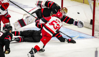 Blake answers with a wrister