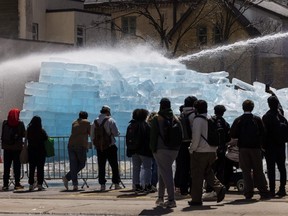 Ice hosed down