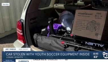 Local youth soccer coach says car was stolen with equipment for the team inside