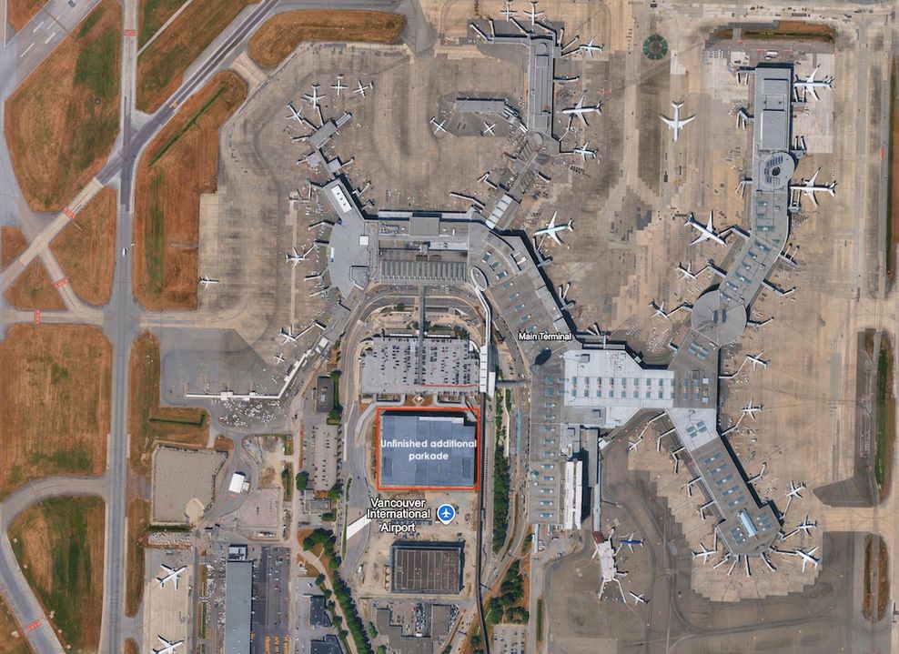vancouver international airport yvr unfinished new additional parkade