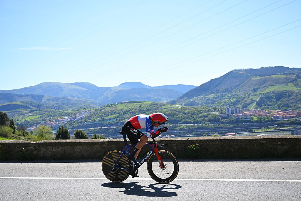 BILBAO, SPAIN - APRIL 06: Bruno Armirail of France and Team Visma | Lease a Bike competes during the 65th Itzulia Basque Country 2026, Stage 1 a 13.8km individual time trial stage from Bilbao to Bilbao / #UCIWT / on April 06, 2026 in Bilbao, Spain. (Photo by Tim de Waele/Getty Images)