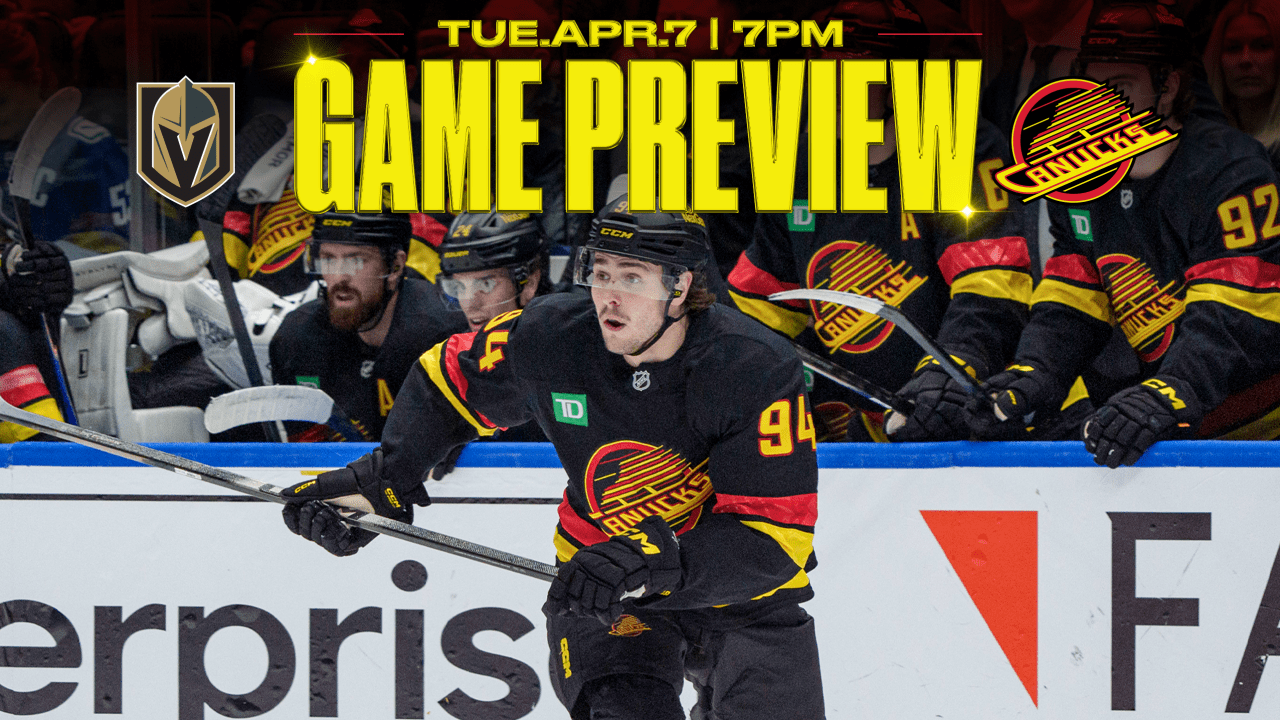 Canucks Host Golden Knights on Tuesday Night at Rogers Arena