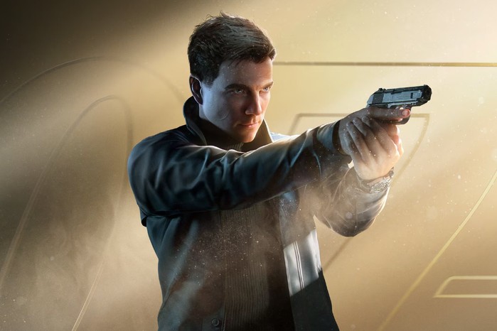 Bond can be seen holding a gun