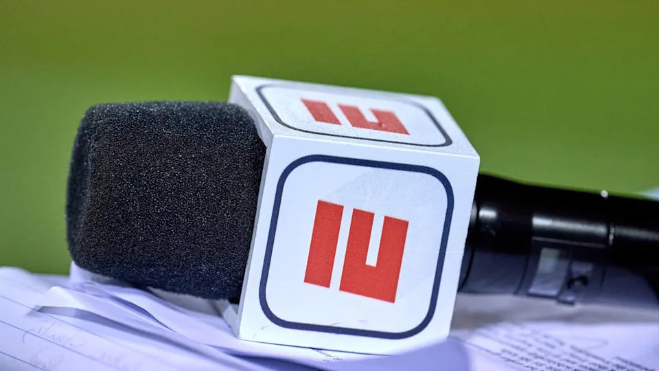 CHICAGO, IL - DECEMBER 20: A detail view of a microphone is seen with an ESPN logo on it during a game between the Chicago Bears and the Minnesota Vikings on December 20, 2021, at Soldier Field in Chicago, IL. (Photo by Robin Alam/Icon Sportswire via Getty Images)Icon Sportswire/Getty Images