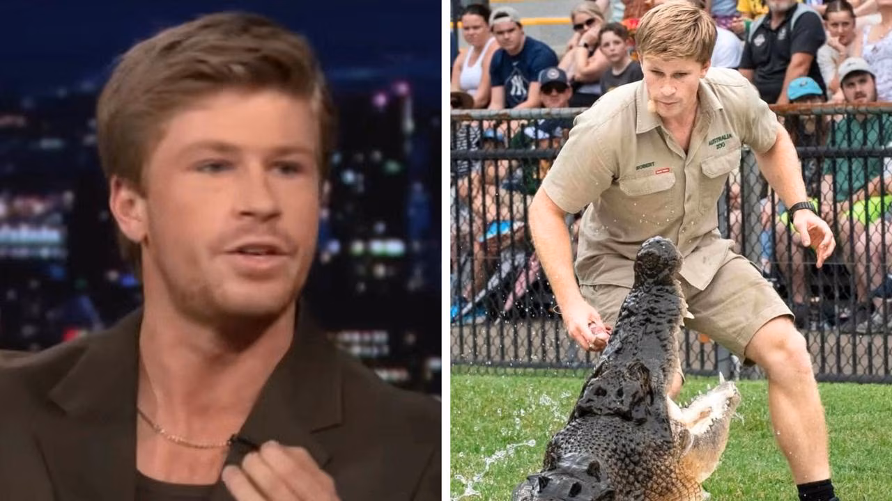 Robert Irwin pinned by crocodile in terrifying encounter
