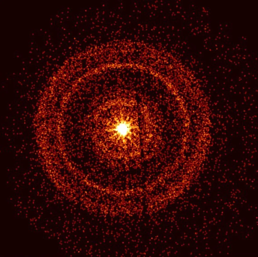 The afterglow of Gamma Ray Burst 221009A, captured by the Neil Gehrels Swift Observatory, 13 October 2022. Credit: NASA/Swift/A. Beardmore (University of Leicester)