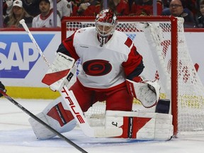 Carolina Hurricanes goaltender Frederik Andersen.