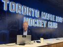 Toronto Maple Leafs exec Mats Sundin smiles during the NHL Draft Lottery.