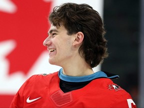 Defenceman Carson Carels.