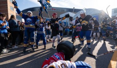 Sabres fans cheering