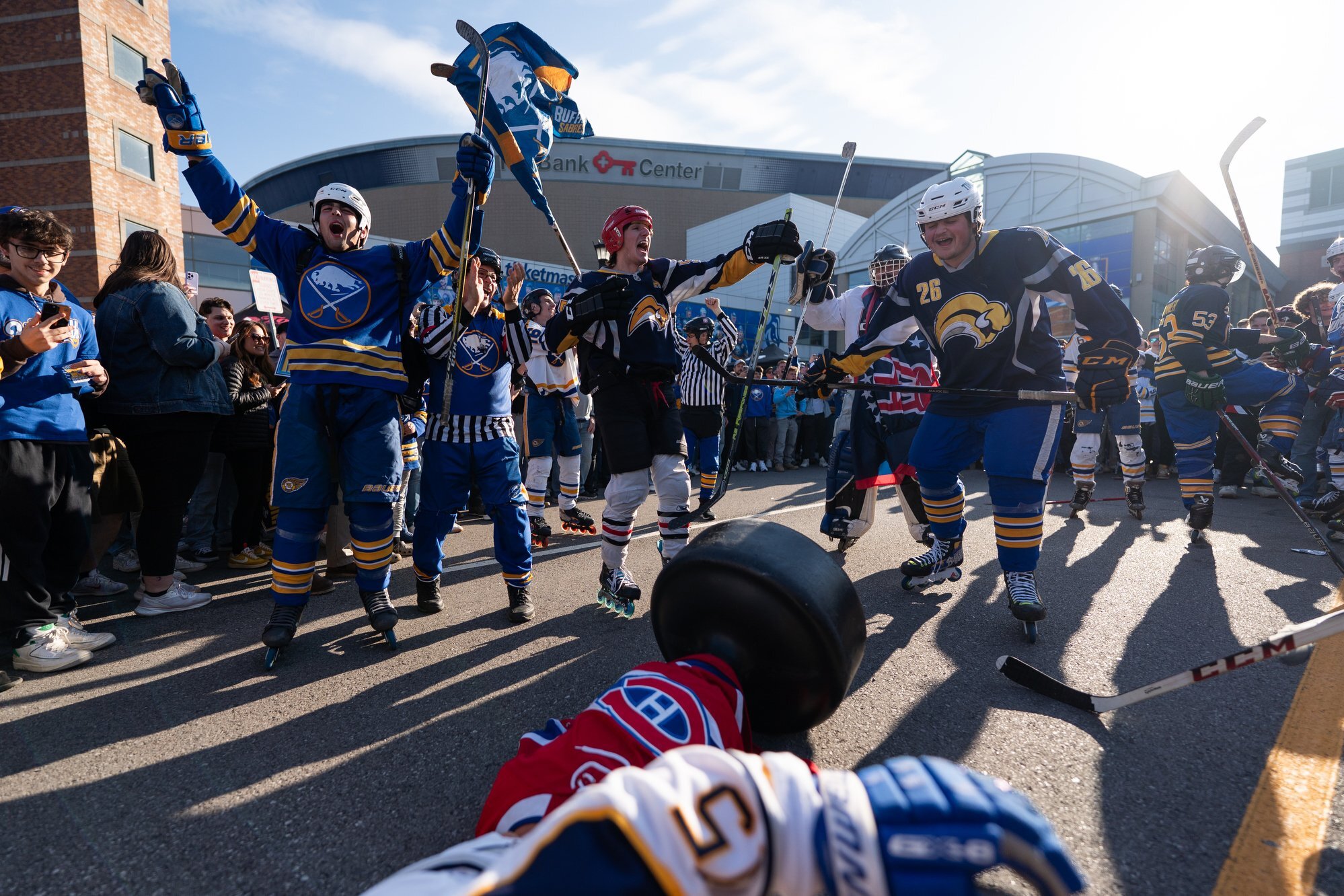 Sabres fans cheering