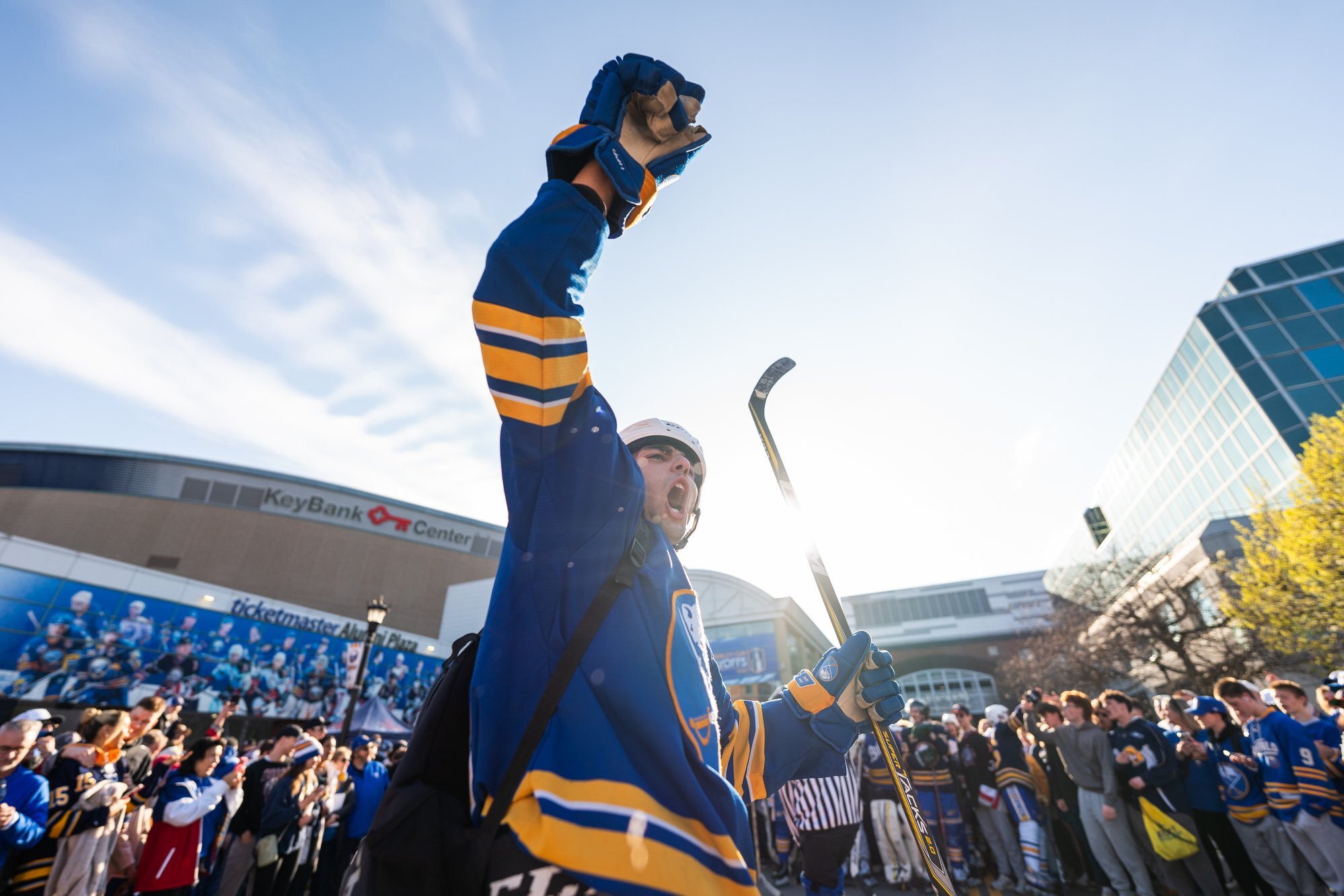 Buffalo Sabres fan cheering
