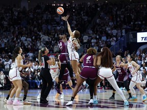 Opening tip of first Toronto Tempo game