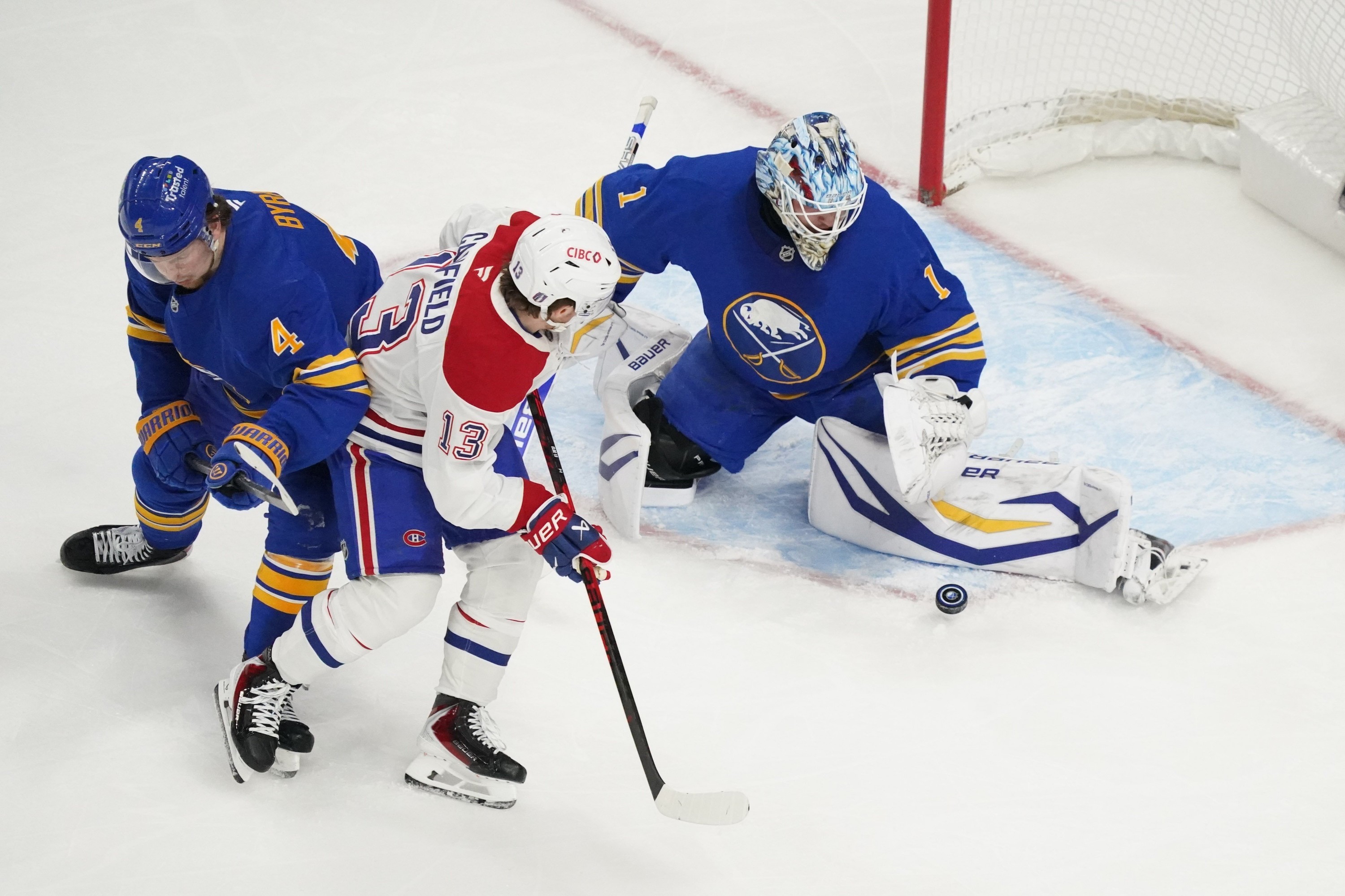 hockey players on the ice