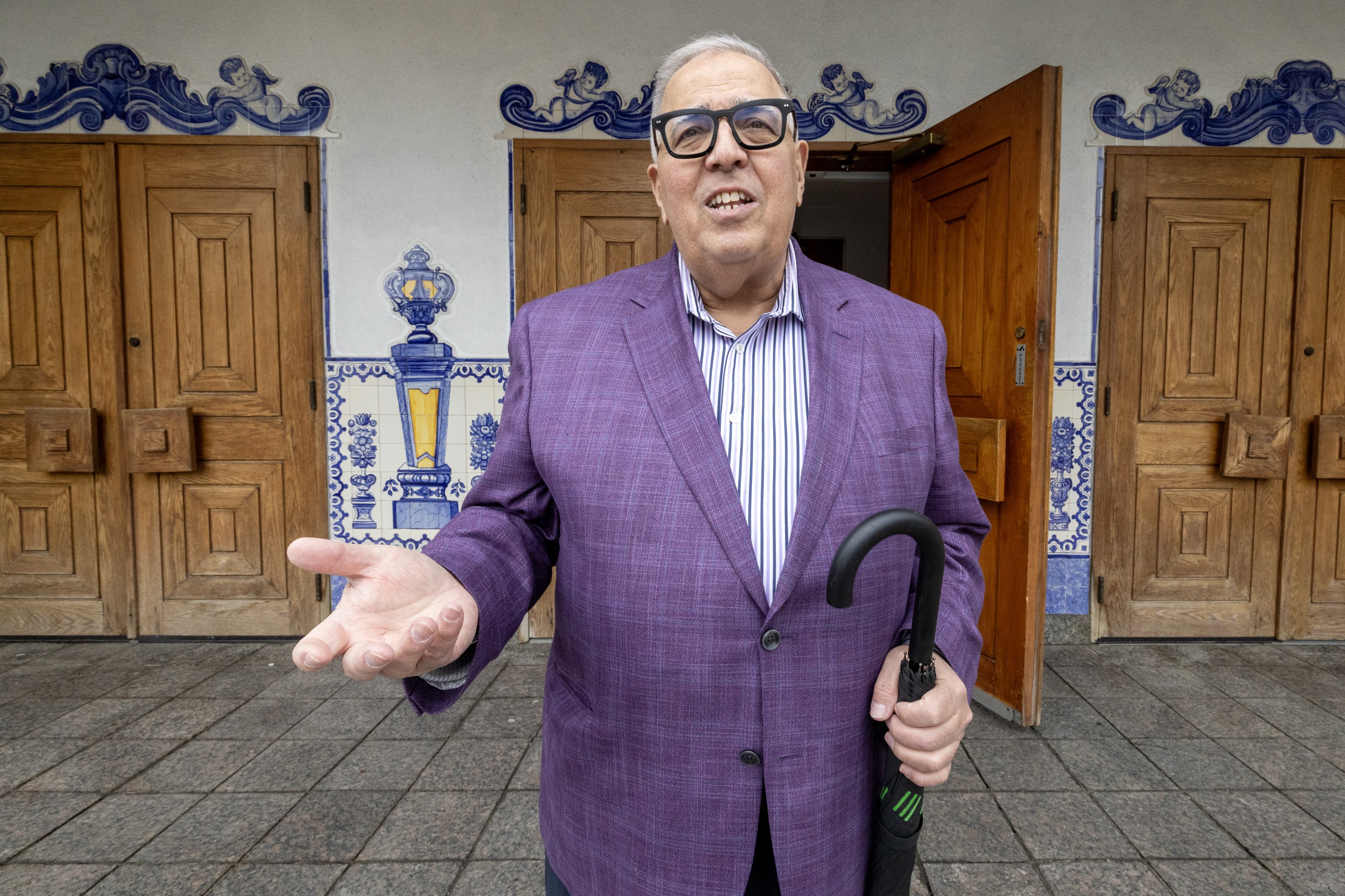 Emanuel Linhares, one of the organizers of the annual Portuguese Senhor Santo Cristo dos Milagres procession, outside the Mission Sant Cruz in Montreal.