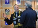Don Taylor during a ceremony inducting him into the B.C. Hall Sports Hall of Fame in 2023.