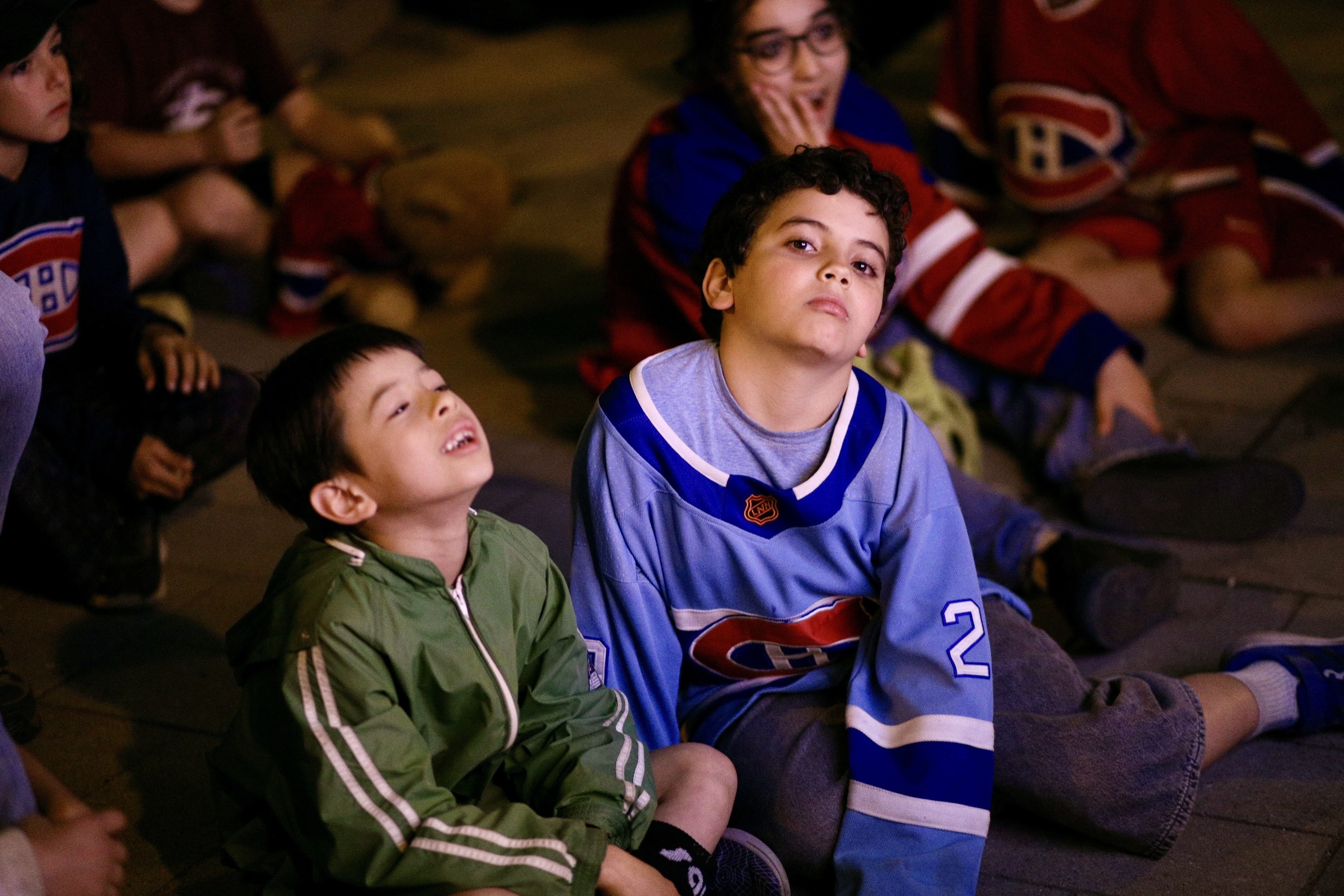 Philippe Bousseau, left, and Theo Adrar are dejected after the Hurricanes scored in OT.