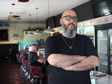 Nick Petrakis during lunch at Helen's Grill in Vancouver.