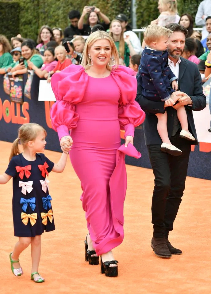 Kelly Clarkson, Brandon Blackstock, and their kids River and Remington in 2019.Credit: Getty
