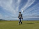 Postmedia's Jon McCarthy walks towards one of his many missed putts during a round in 2024.