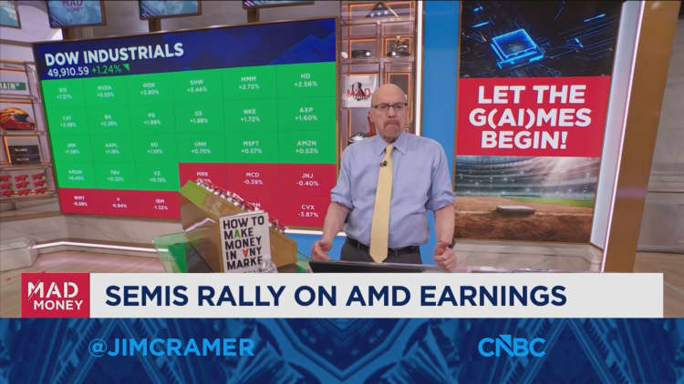 Jim Cramer talks the record rally in semi stocks