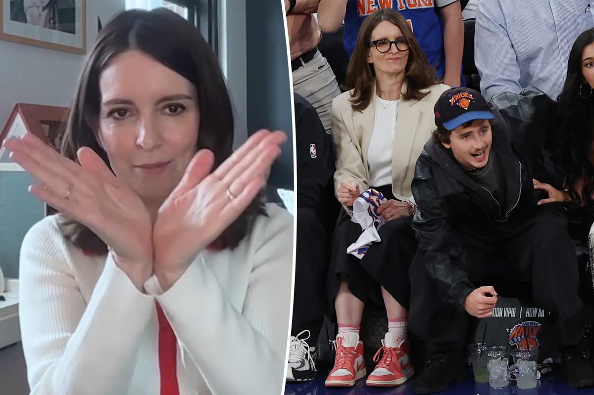 Tina Fey reacts to Timothée Chalamet's viral manspreading incident at Knicks game