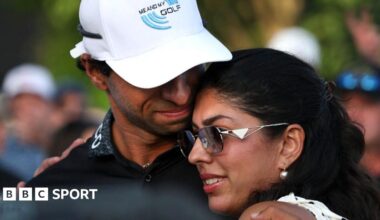 Aaron Rai in an embrace with wife Gaurika Bishnoi Rai