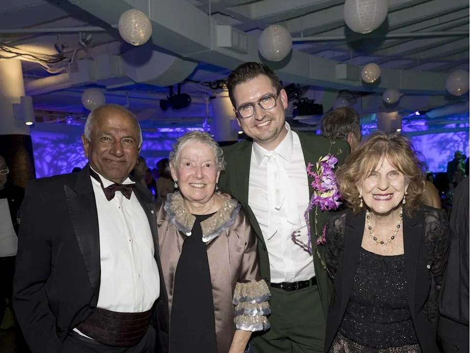 LOOK26 Honorary chairs, from left, Mike Shaikh, CM, and Linda Shaikh with Contemporary Calgary CEO David Leinster and the Hon. Lois Mitchell, CM, AOE.