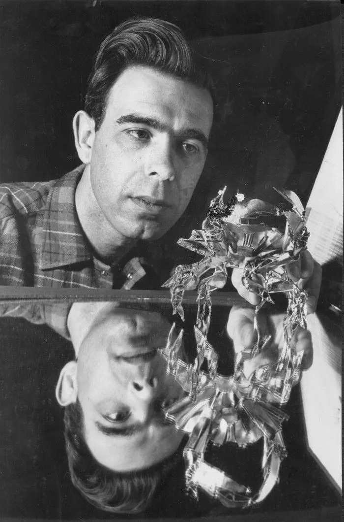 May 16, 1967: George Norris with his winning model for the sculpture known as The Crab, which sits outside the Museum of Vancouver and the H.R. MacMillan Space Centre.