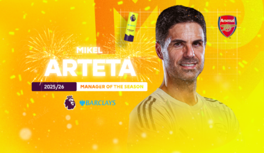 Arteta named 2025/26 Barclays Manager of the Season