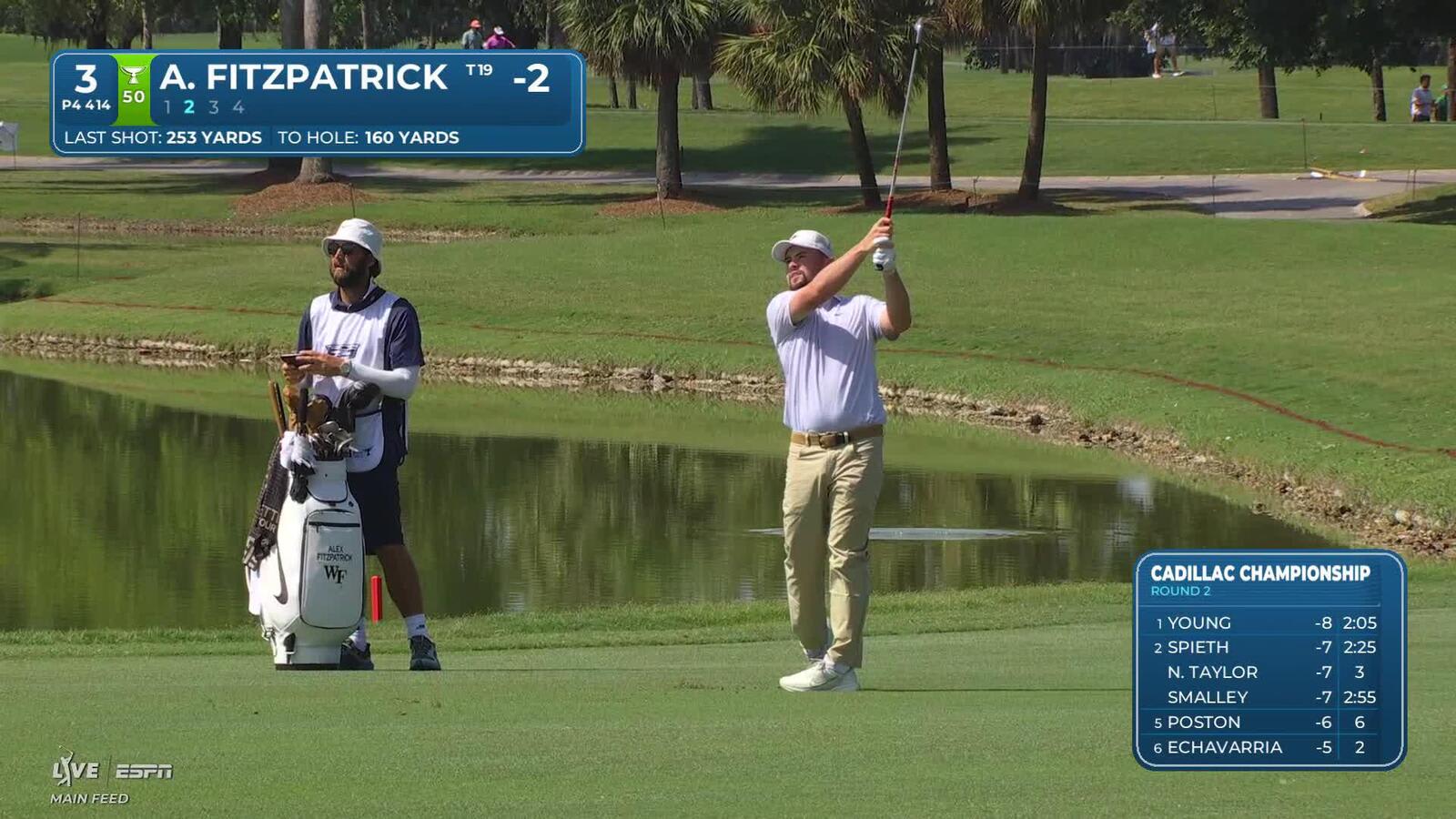 Alex Fitzpatrick holes 33-foot shot for birdie on No. 3 at Cadillac