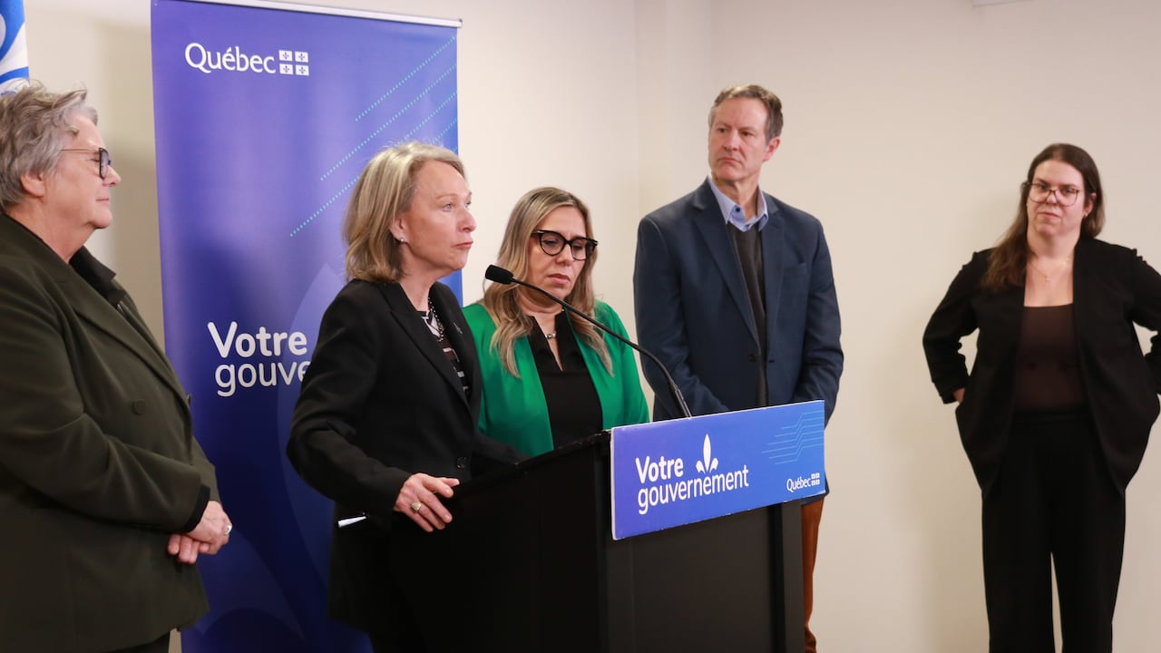 people at a podium
