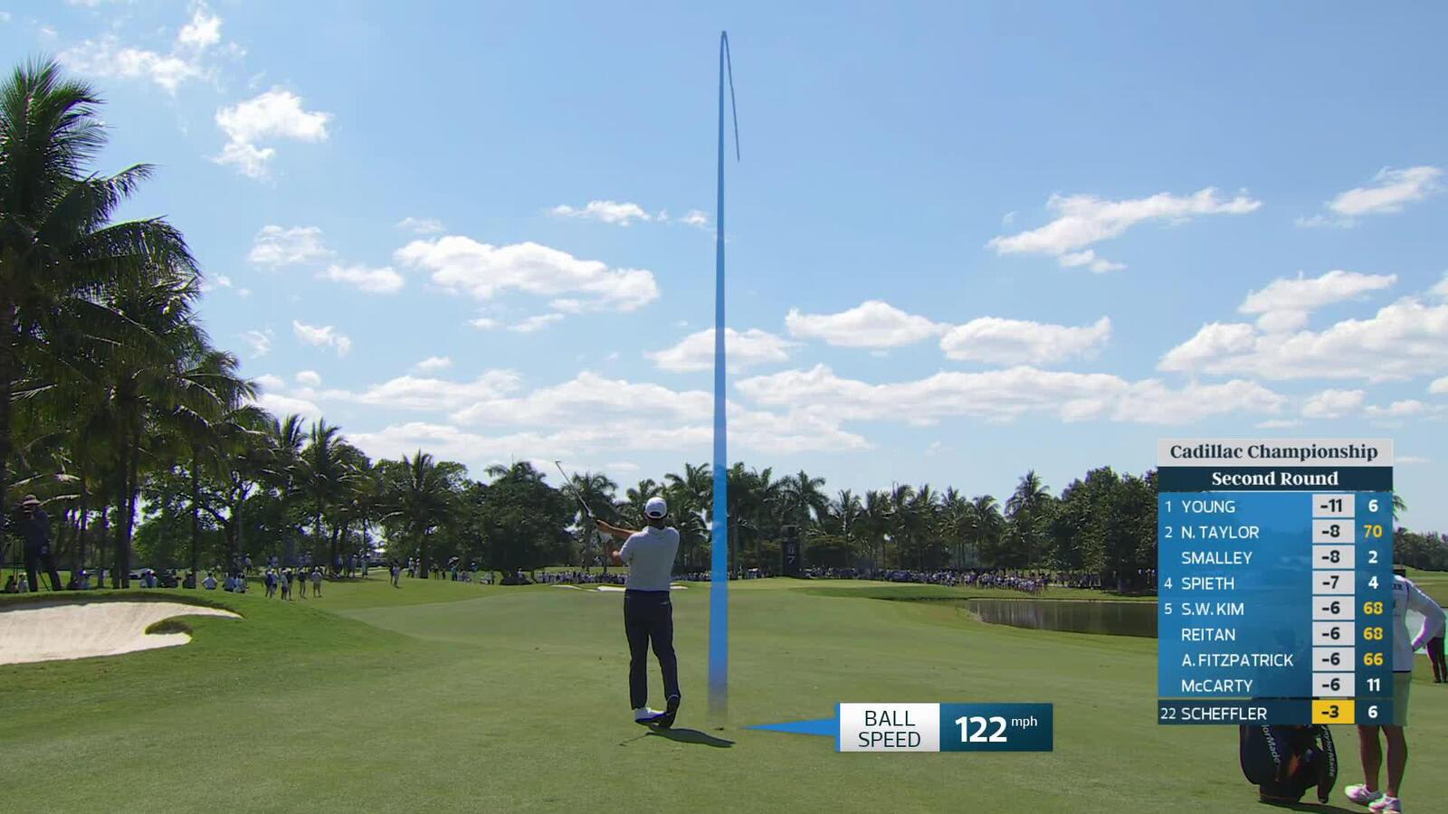 Scottie Scheffler's 169-yard approach sets up birdie on No. 7 at Cadillac