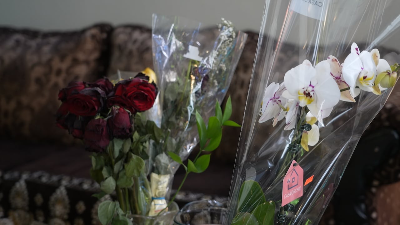 Vases with flowers on a table