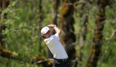View images of Rutgers men's golf competing at the 2026 Big Ten Championships in Oregon.