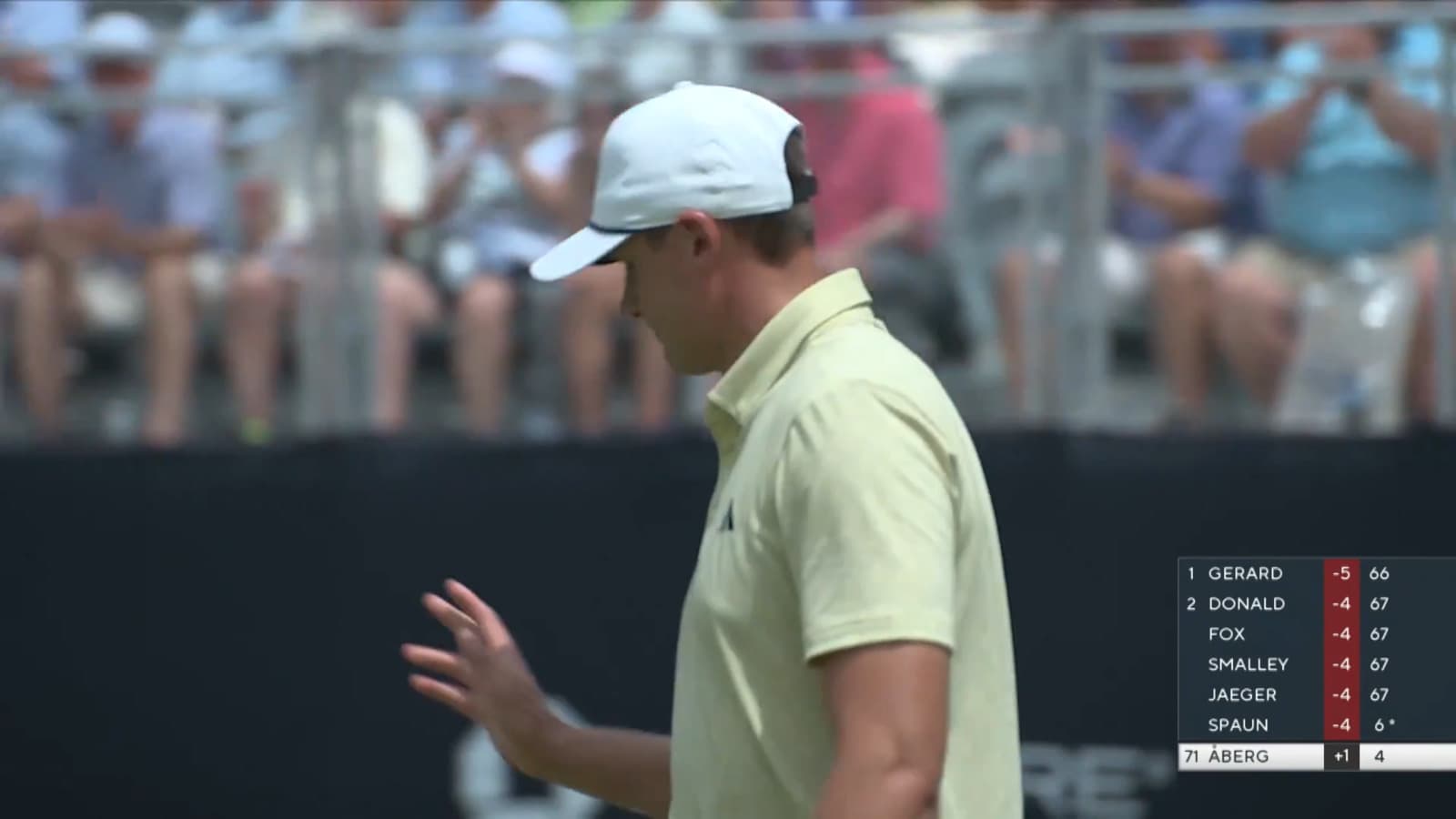 Ludvig Åberg rolls in 25-foot birdie at PGA Championship
