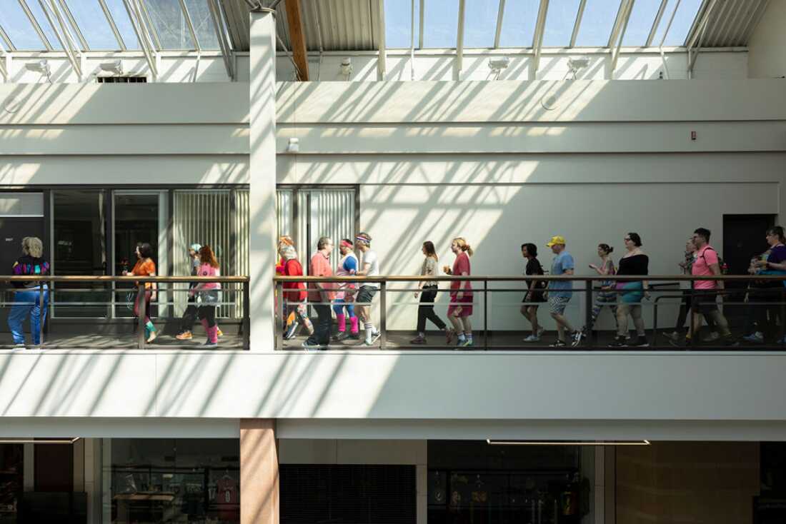 The Food Court 5000 walk along the top floor of the Lloyd Center on Sunday, April 26, 2026 in Portland, Oregon.
