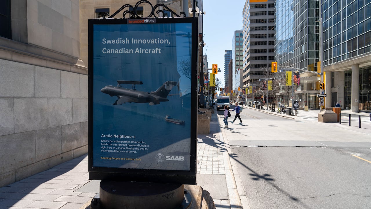 An ad on a street.