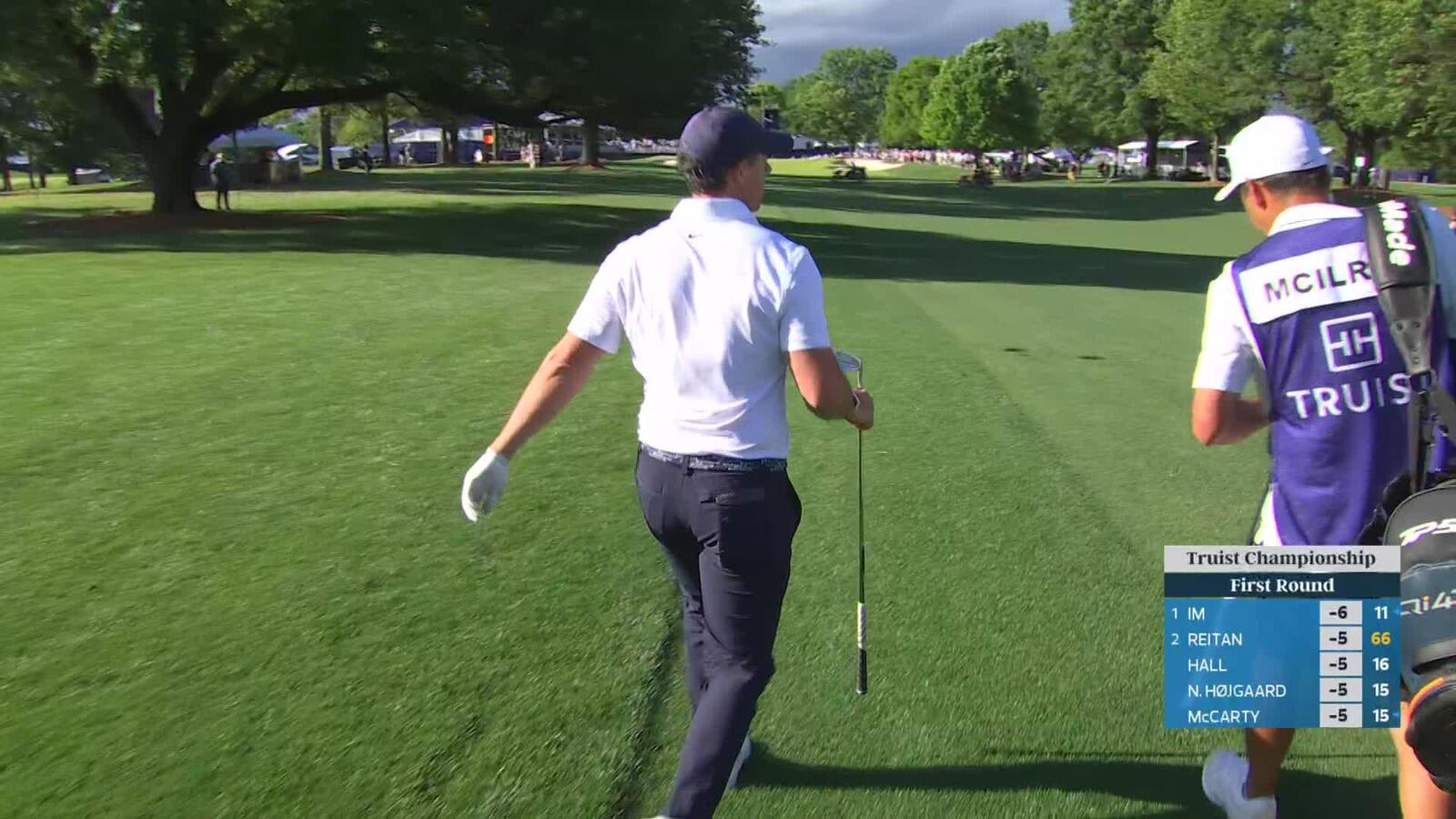 Rory McIlroy's 194-yard approach sets up birdie on No. 9 at Truist Championship