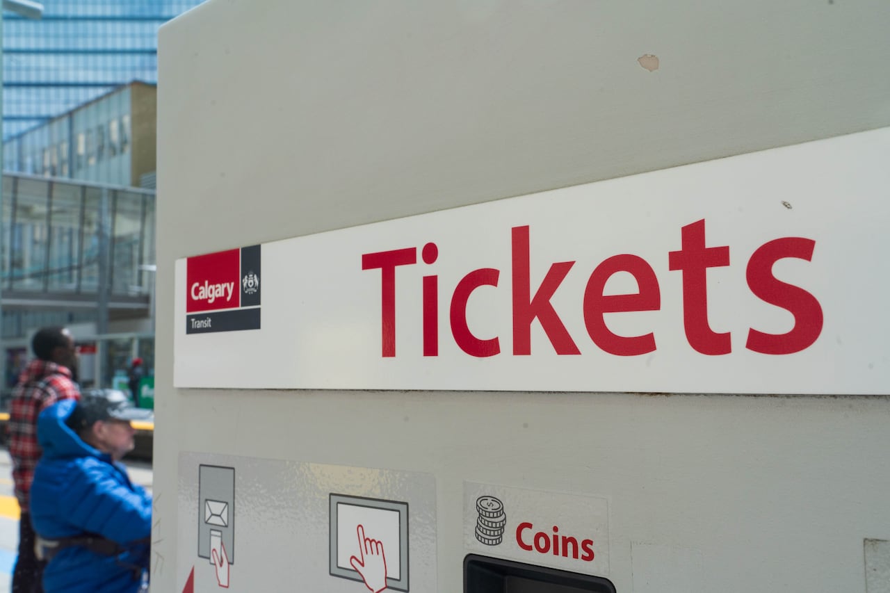 A ticket fare machine on a CTrain platform