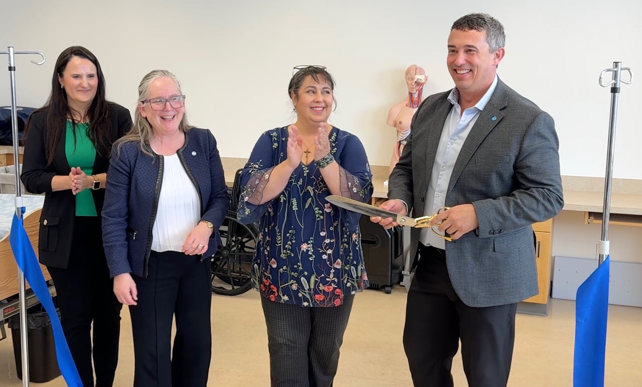 Northern Health College officials celebrate the opening of the new health lab at the Fort St. John campus.