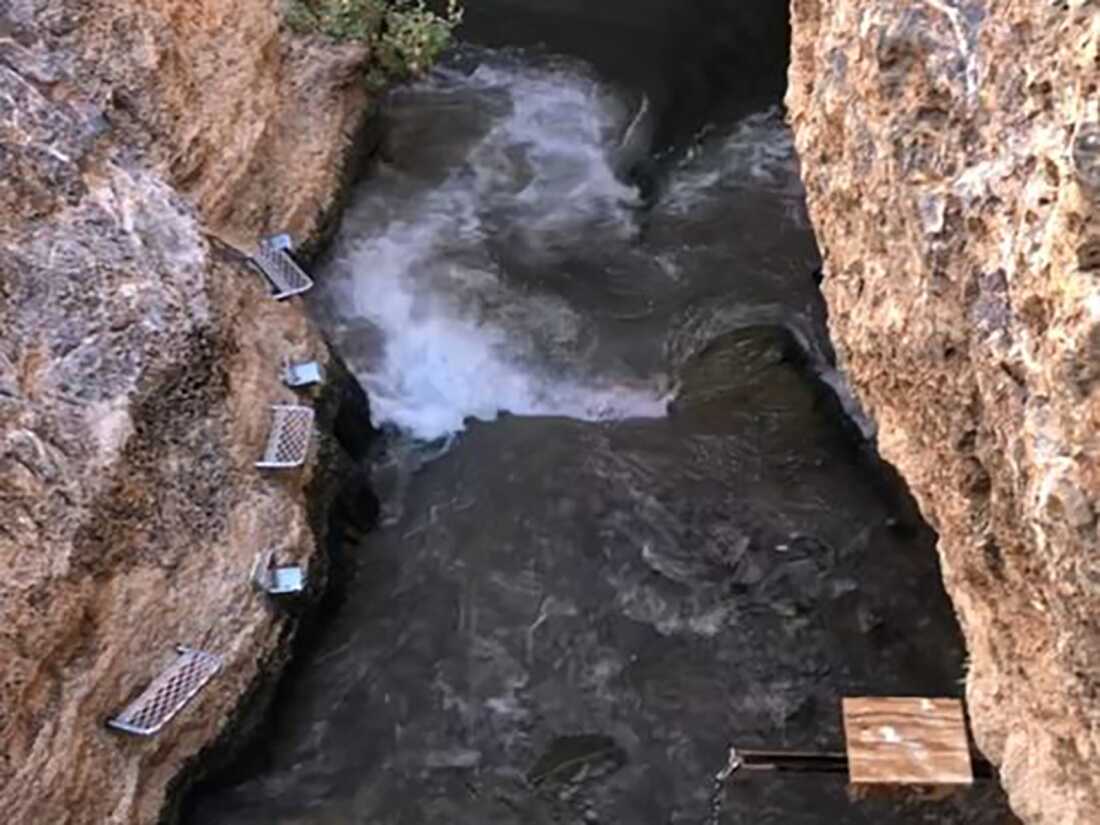 This mini-tsunami at Devils Hole in Death Valley National Park was triggered by a far-off magnitude 7.6 earthquake in Mexico in September 2022. Such "desert tsunamis" can clear the rocks of algae that the Devils Hole pupfish rely on for food.