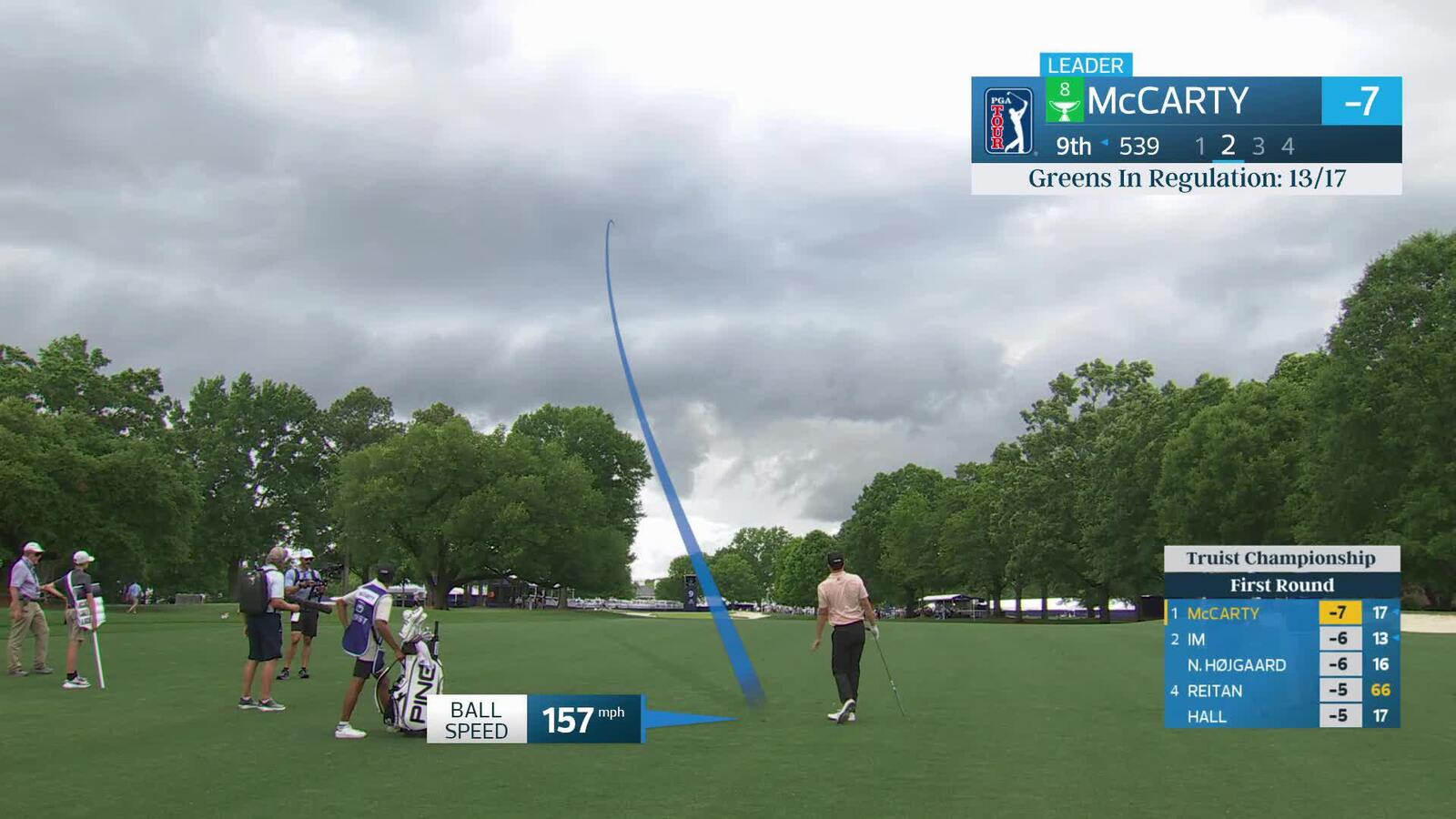 Matt McCarty makes birdie on No. 9 at Truist Championship