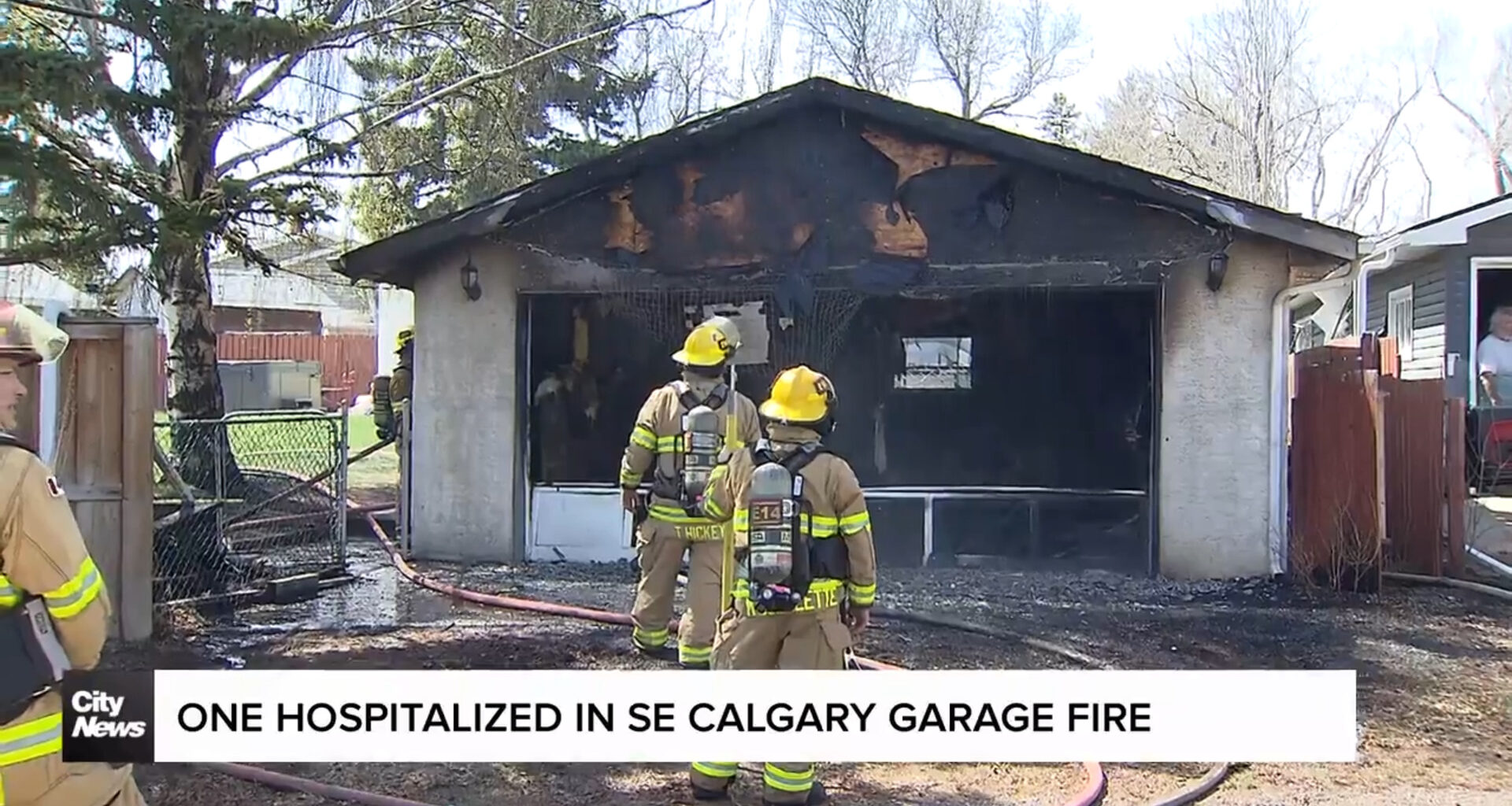 One hospitalized in SE Calgary Garage Fire