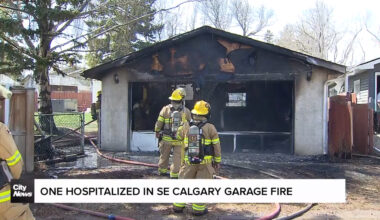 One hospitalized in SE Calgary Garage Fire