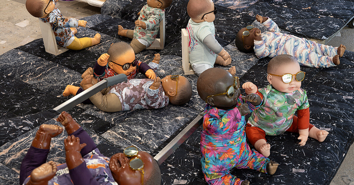 baby dolls animate japan pavilion in ei arakawa-nash's ode to care